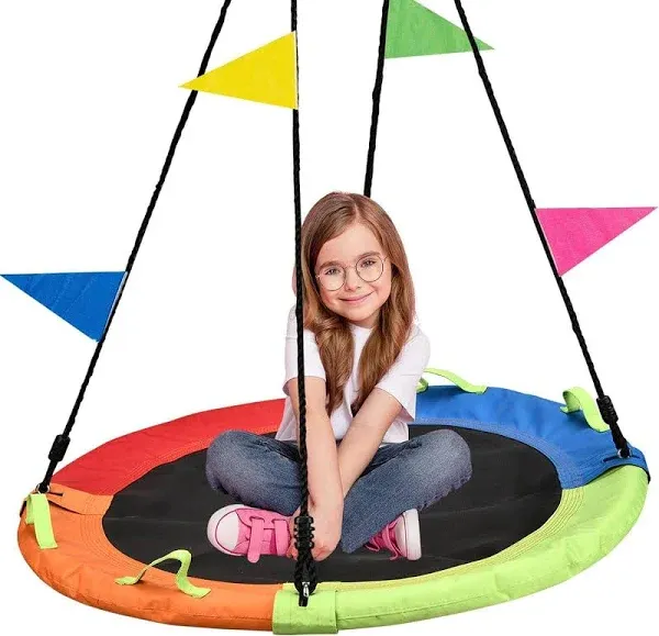 HeyZoo Tree Swing, Saucer Flying Swing 40 inch for Kids, 900lbs Weight Capacity, with Adjustable Hanging Straps, Swing Sets for Backyard, for