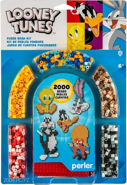 Perler 80-63112 Looney Tunes Fused Bead Kit for Kids and Adults, Pattern Sizes Vary, Multicolor, 2005pcs