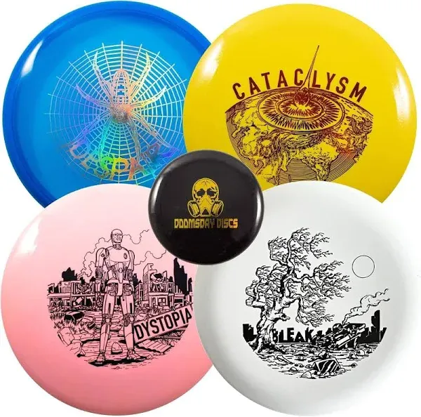 Doomsday Discs Doomsday Prepper Disc Golf Set | 4 Discs with Mini Starter Set with Putter, Midrange, and Two Drivers