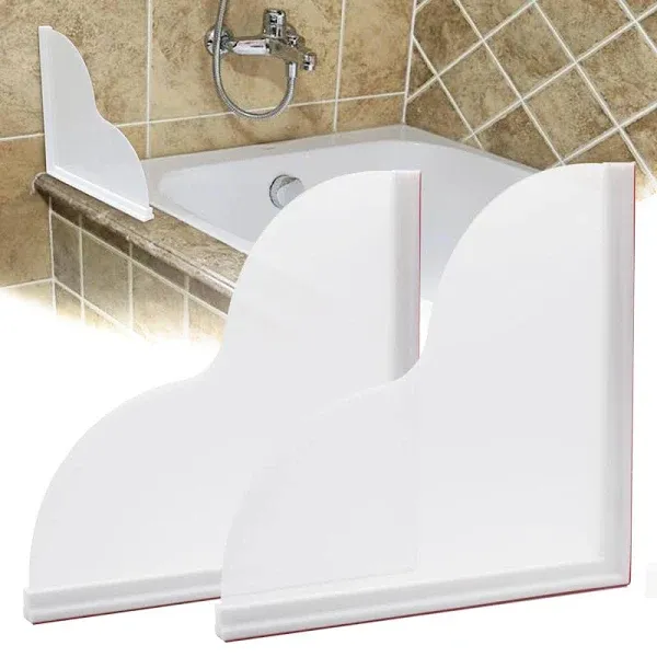 Shower Splash Guard, 2pcs Large Tub Water Splash Guard with Self-Adhesive Splash Guard for Bathtub Corner to keep water in Shower or Bath (9.25"x9.25")