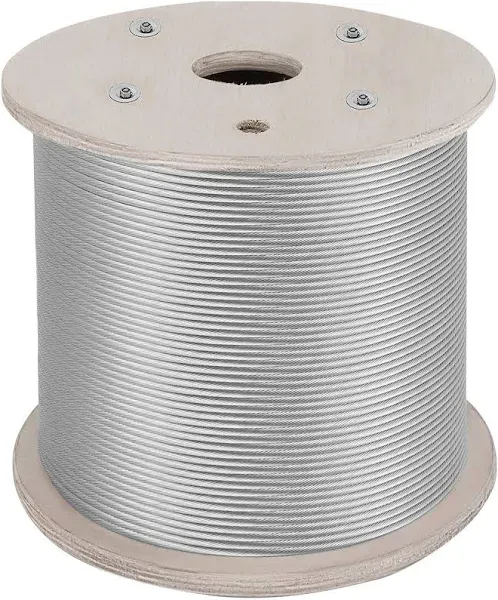 VEVOR 3/16 T316 Stainless Steel Cable 500FT, 4700 LBS Breaking Strength Thickened Cable Railing System Wire Rope Aircraft Deck Railing Kit Fence Wire