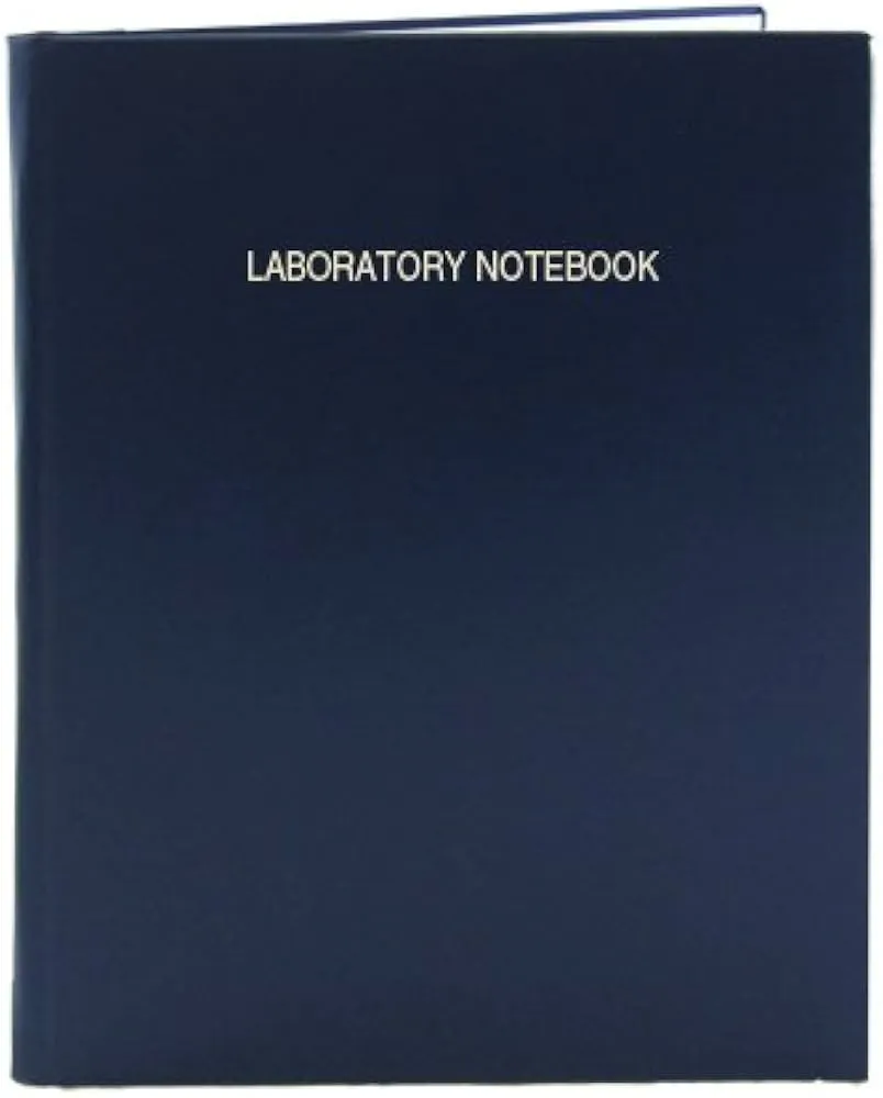 BookFactory Lab Notebook/Laboratory Notebook - 96 Pages (.25" Grid Format) 8 7/8" x 11 1/4", Blue Cover, Section Sewn Hardbound (LIRPE-096-LGR-A-LBT1-R)