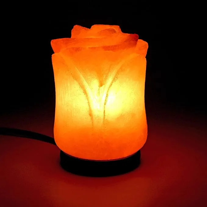 Spantik Beautiful Flower Shape Himalayan Salt Lamp Authentic and Hand Carved Himalayan Salt