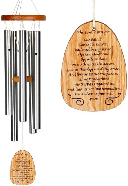 Woodstock Chimes Signature Collection, Woodstock Reflections, 22'' The Lord's Prayer Inspirational and Memorial Wind Chimes for Outdoor, Patio, Home or Garden Décor (WRLP)