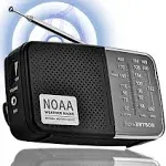 NOAA Weather Radio SilvaBRYSON, Emergency AM/FM Battery Operated Black 