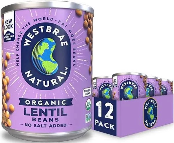 Westbrae Natural Lentil Beans, Organic - 15 oz