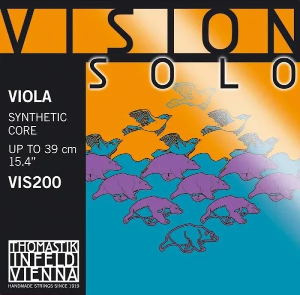 Thomastik 637886 Saiten für Viola Vision Solo Synthetic Core, Satz 4/4 mittel