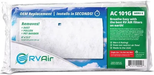 RV Air Coleman Mach Air Conditioner Filter Replacement AC 101G