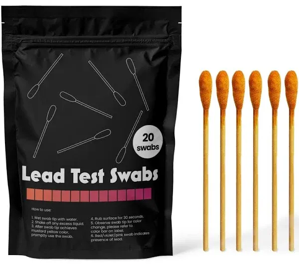 Lead Test Kit - 10 x Instant Testing Swabs for Lead (inc Lead Paint) Rapid Test Strips - Results in 20 seconds.