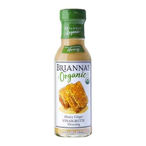 BRIANNAS - Organic Honey Ginger Vinaigrette Dressing - Certified Kosher & Organic Salad Dressing made with Premium Ingredients - 10 oz. Bottle