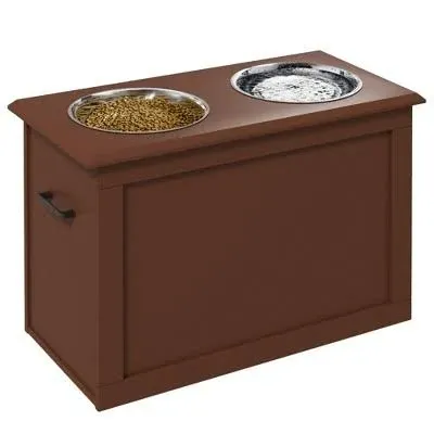 PawHut Raised Pet Feeding Storage Station