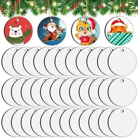 35 Pcs Round Blank Sublimation Ornament Blanks