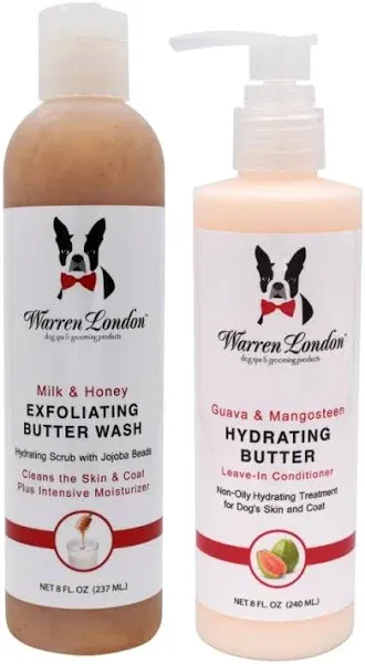 8oz Butter Combo - Premium Dog Shampoo &amp; Conditioner - Exfoliating Wash with ...