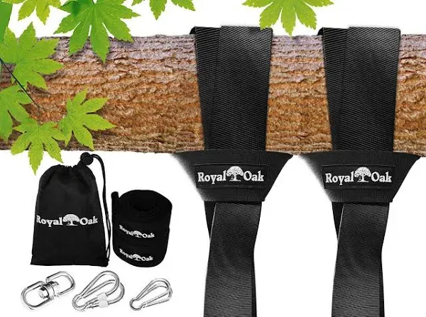 Easy Hang (8FT) Tree Swing Strap X1 - Holds 2200lbs. - Heavy Duty Carabiner and Spinner - Perfect for Tire and Saucer Swings - 100% Waterproof - Easy Picture Instructions - Carry Bag Included!