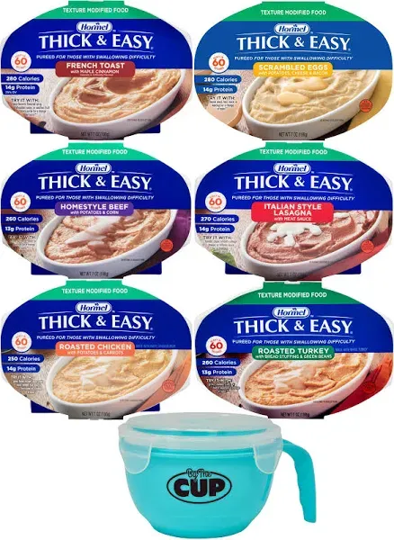 Hormel Thick &amp; Easy Pureed Meals Variety, Scrambled Eggs, French Toast, Roasted