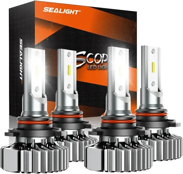 SEALIGHT 9005/HB3 and 9006/HB4 Light Bulbs Combo