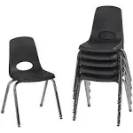 16in Black Stack Chair with Swivel Glides - 6 Pack by Factory Direct Partners