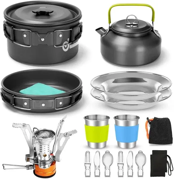 Odoland 16pcs Camping Cookware Mess Kit