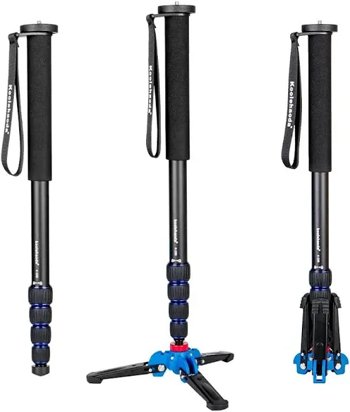 Koolehaoda Professional 65-Inch Camera Aluminium Monopod with Folding Three Feet Support Stand