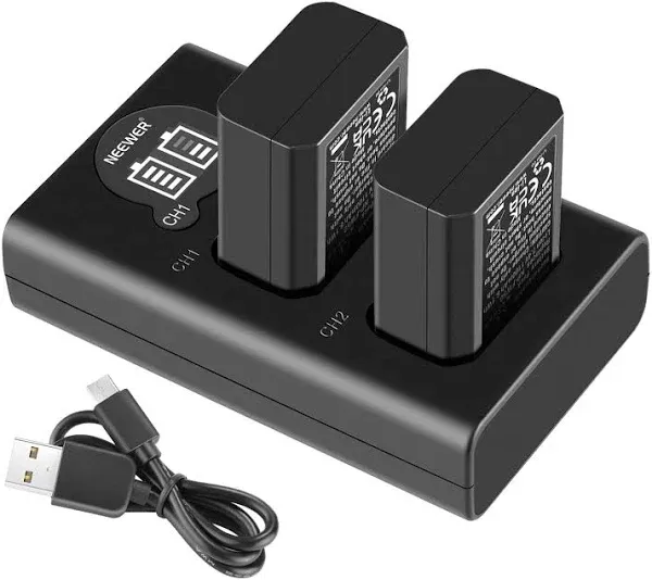 Neewer NP-FW50 Camera Battery Charger Set Compatible with Sony A6000, A6500, ...