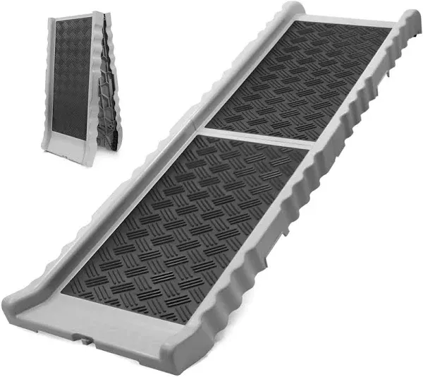 PawStep 50893 Pet Ramp with Soft Traction - Folding, Non-Slip Dog Ramp for Large Dogs up to 300 lbs - Folds from 35 to 68.5 Inches - Portable for Trucks, SUV, Cars