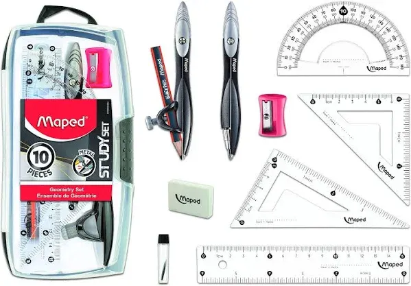 Maped Study Metal Geometry 10 Piece Compass Set