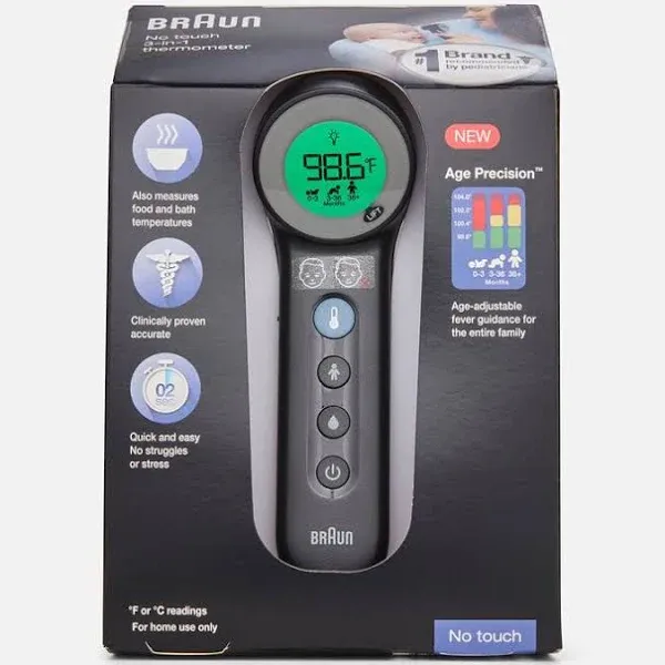 Braun 3-in-1 No Touch Thermometer Model BNT400 Brand New