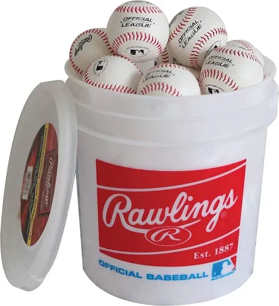 (24 Pack) Rawlings Bucket of Official League Recreational Grade OLB3 Baseballs