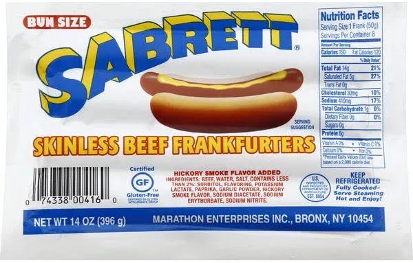 Sabrett Natural Casing Beef Frankfurters