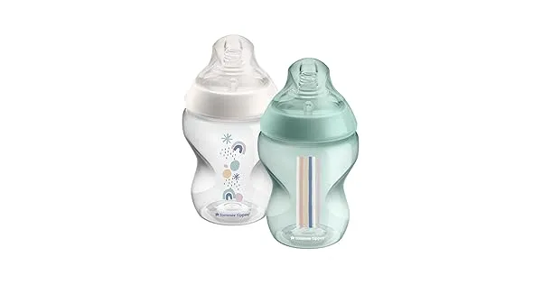 Tommee Tippee Closer to Nature Baby Bottles 9oz, 2 Count, Anti-Colic Valve