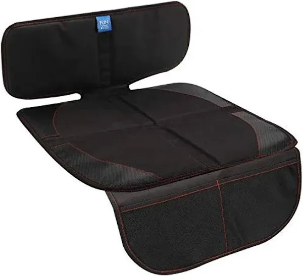 Funbliss Car Seat Protector for Child Car Seat - Auto Seat Cover Mat for Under Carseat with Thickest Padding to Protect Leather & Fabric Upholstery,PVC Leather Reinforced Corners