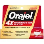 Orajel 4X for Toothache &amp; Gum Pain: Severe Cream Tube 0.33oz- 02/28/2026