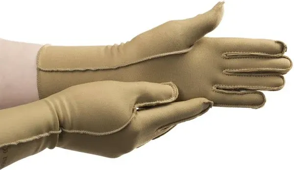 Isotoner Therapeutic Gloves Full Finger Size Large Camel Color New