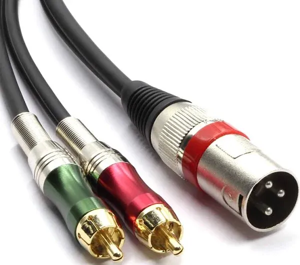 SiYear XLR Male to 2 x Phono RCA Plug Adapter Y Splitter Patch Cable