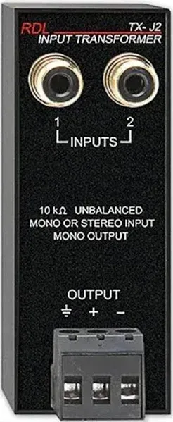 RDL TX-J2 Transformer -  Unbalanced stereo inputs to summed balanced mono output