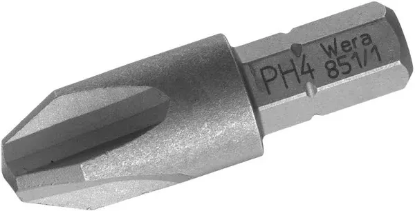 Wera - 5056535001 Series 1 851/1 Z Sheet Metal Bit, Phillips PH 4 Head x 32mm Blade