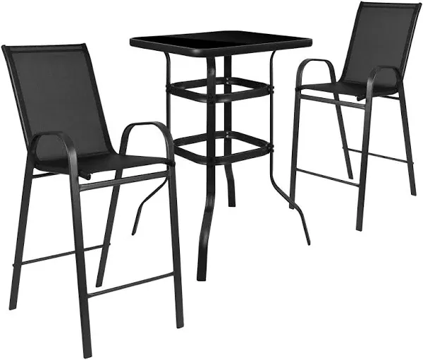 Flash Furniture TLH-073H092H-B-GG Chair & Table Set, Outdoor