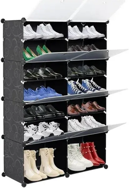 Rebrilliant 7-Tier Portable 28 Pair Shoe Rack Organizer