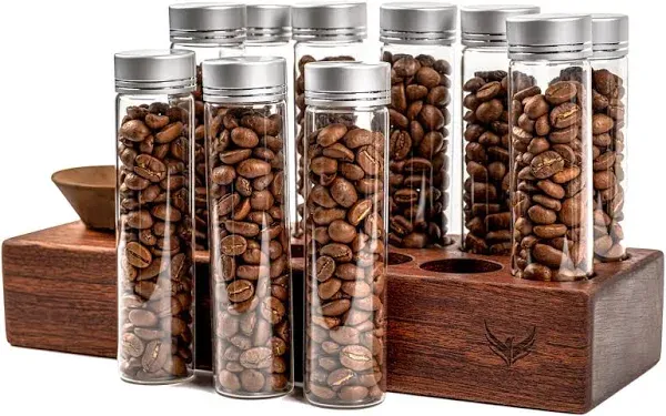 Single Dose Coffee Bean Storage Tubes Coffee Bean Cellar 10 Pcs Dosing Glass ...