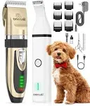 oneisall Dog Clippers and Dog Paw Trimmer Kit 2 in 1 Low Noise Cordless Dog Clippers for Grooming Pet Hair Trimmers for Small and Large Dogs Cats