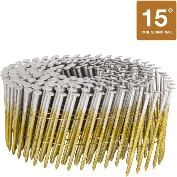 Siding Nails, 2-1/4&#034; X .090, Stainless Steel, Wire Coil, RG, 304, 900 Count (133