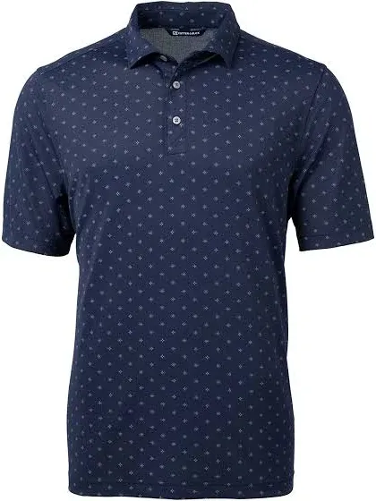 Cutter & Buck Virtue Eco Pique Tile Print Recycled Mens Polo