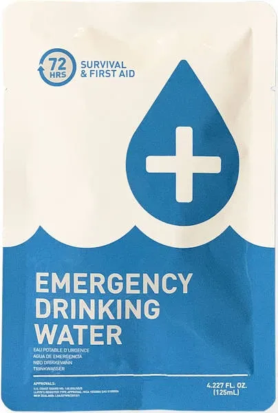 Made in USA - Anti Burst Emergency Water Packets, Emergency Water Pouches, Water