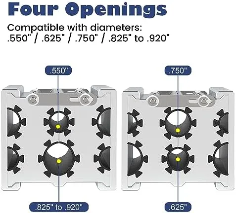 Universal Clamp Collets Barrel with 4 Openings, Constructed from Aircraft Gra...