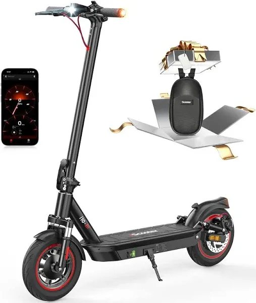 iScooter Electric Scooter Adults, 50/37/28 Miles Max Range, 28/25 Mph Speed,10" Pneumatic Tires, 800W/650W Motor, Foldable Commuting Electric Scooter for Adults with APP & Turn Signals & Storage Bag