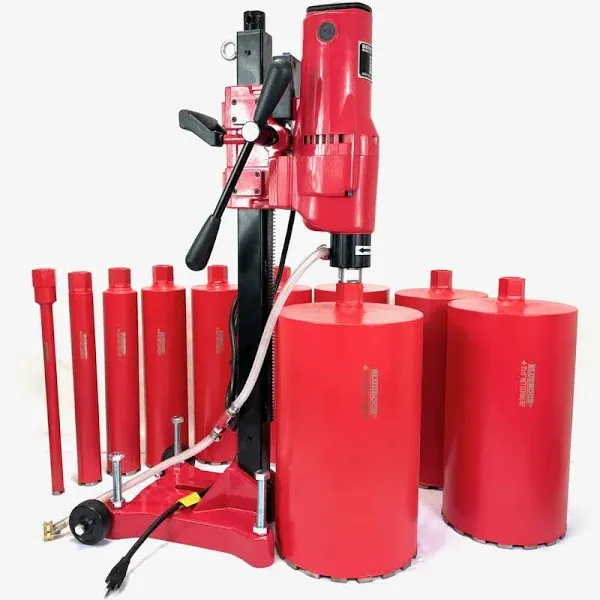 BLUEROCK TOOLS Model: 10Z1RB CONCRETE CORE DRILL w/ROLLING BASE- 1&quot;-10&quot; BIT SET PACKAGE DEAL!