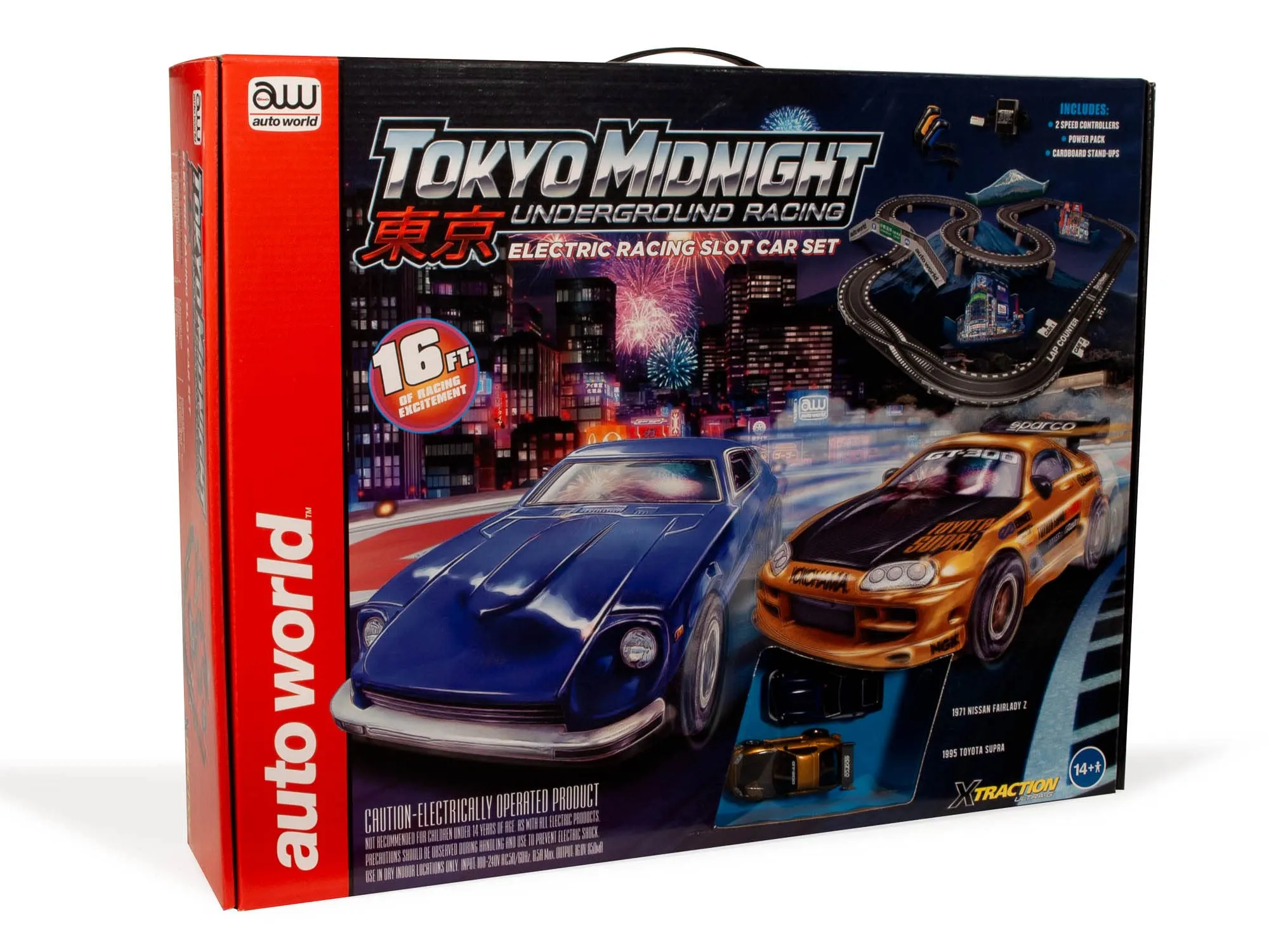 Auto World Tokyo Midnight Underground 16&#039; HO Slot Car Set Free Shipping