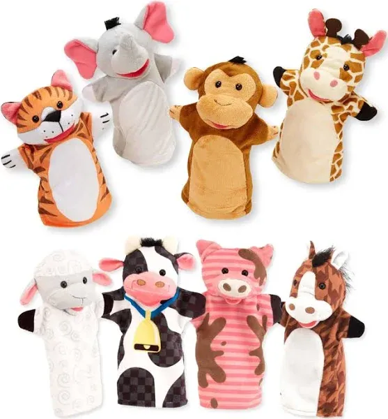 Melissa & Doug Farm & Zoo Friends Hand Puppet Bundle