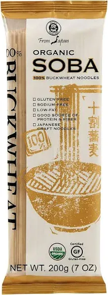 Organic Japanese Noodles 100% Buckwheat Soba, 42 Oz, Pack of 6