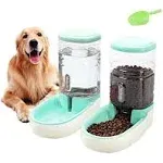 Meikuler Pets Auto Feeder 3.8L,Food Feeder and Water Dispenser Set for Small & Big Dogs Cats and Pets Animals (Green)